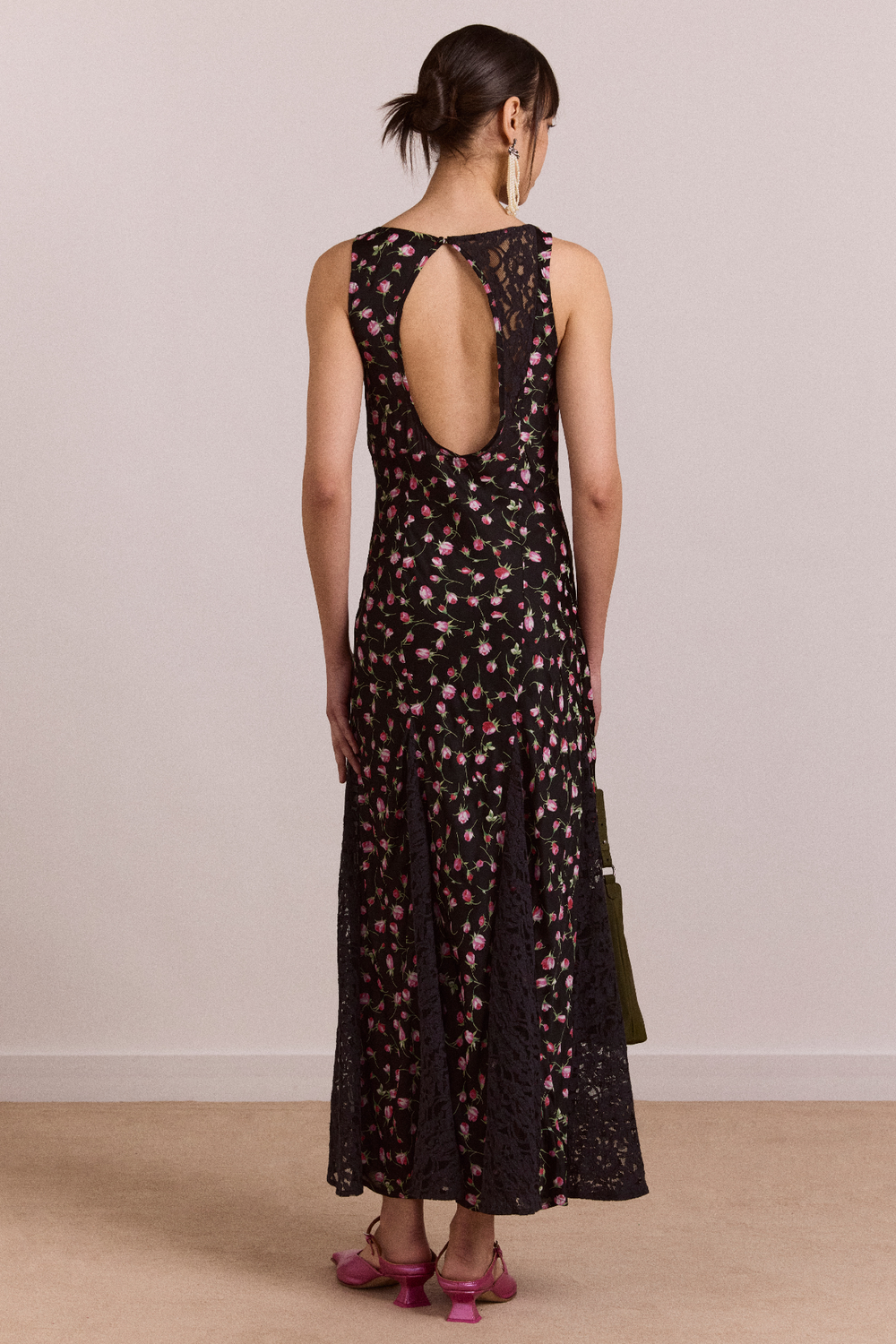 genevieve midi dress - rose print