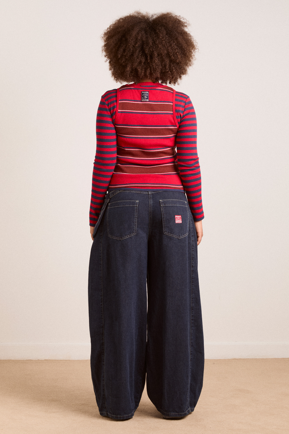manon layered 2 in 1 top - red stripe
