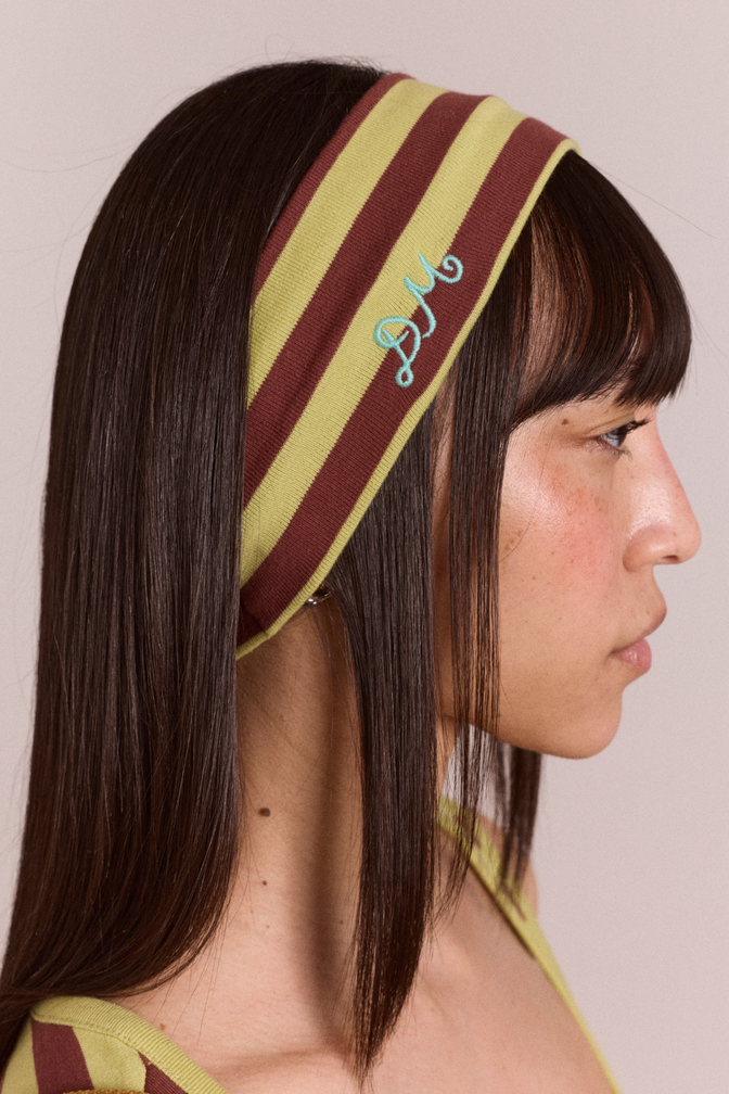 stretch headband - green stripe