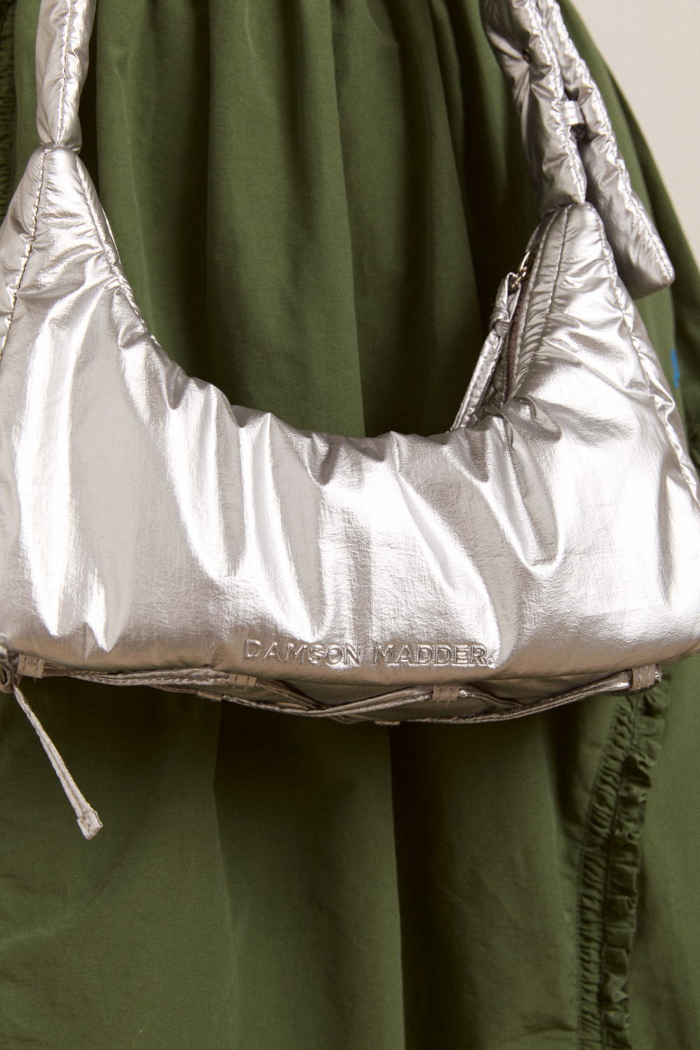puffy saz bag - silver