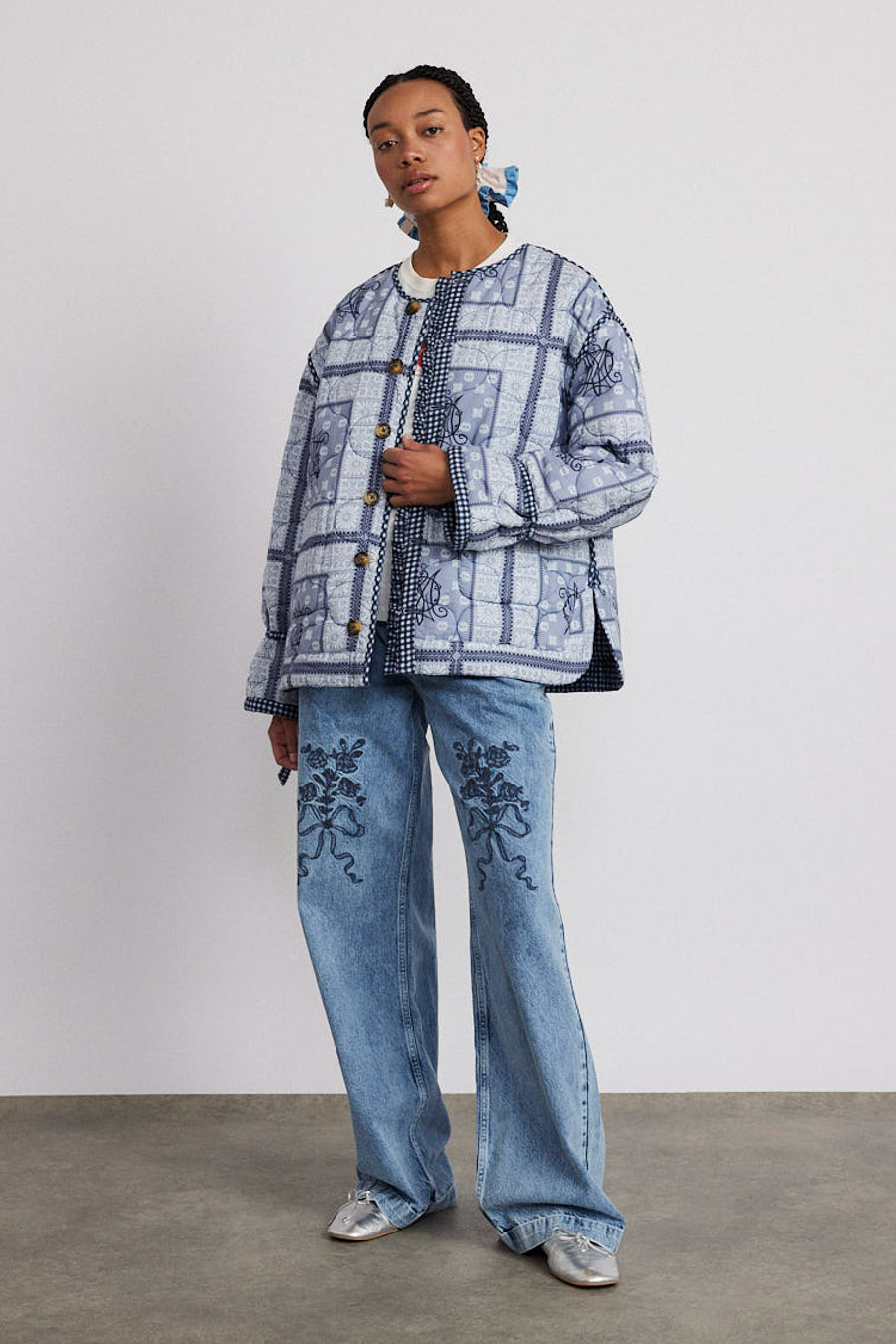 Women's reversible quilted jacket sales