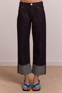 Straight Leg Montana Turn Up Jean -Indigo Selvedge
