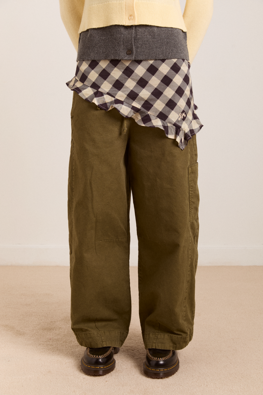 sheer triangle headscarf - butter gingham