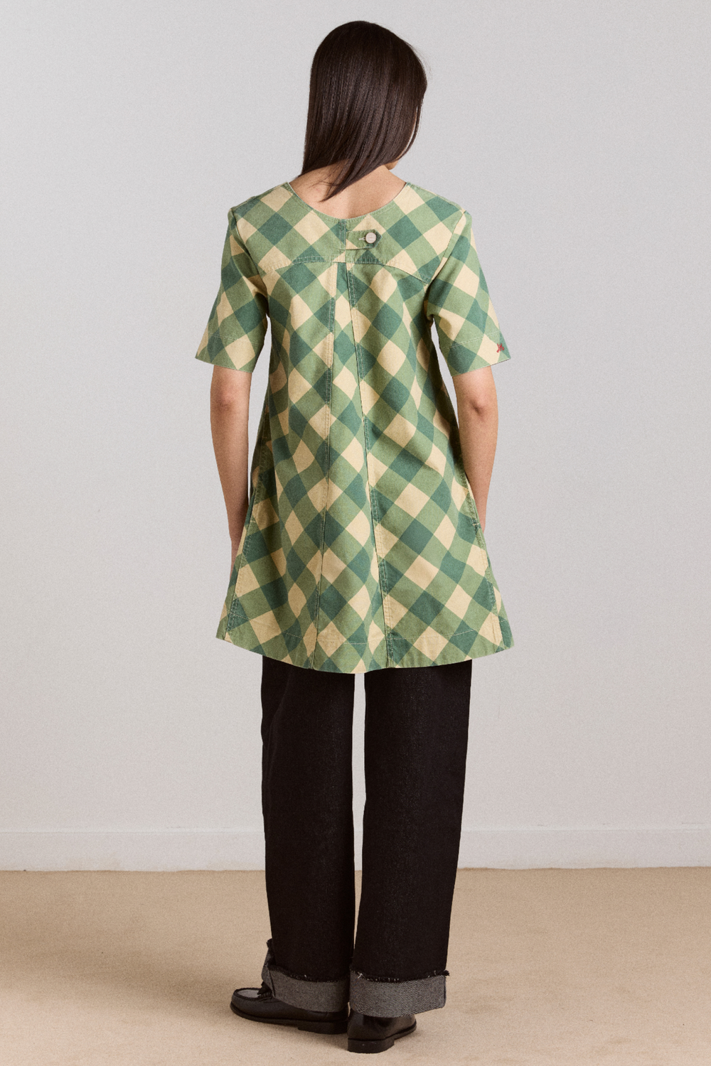 bridget mini dress - green butter gingham