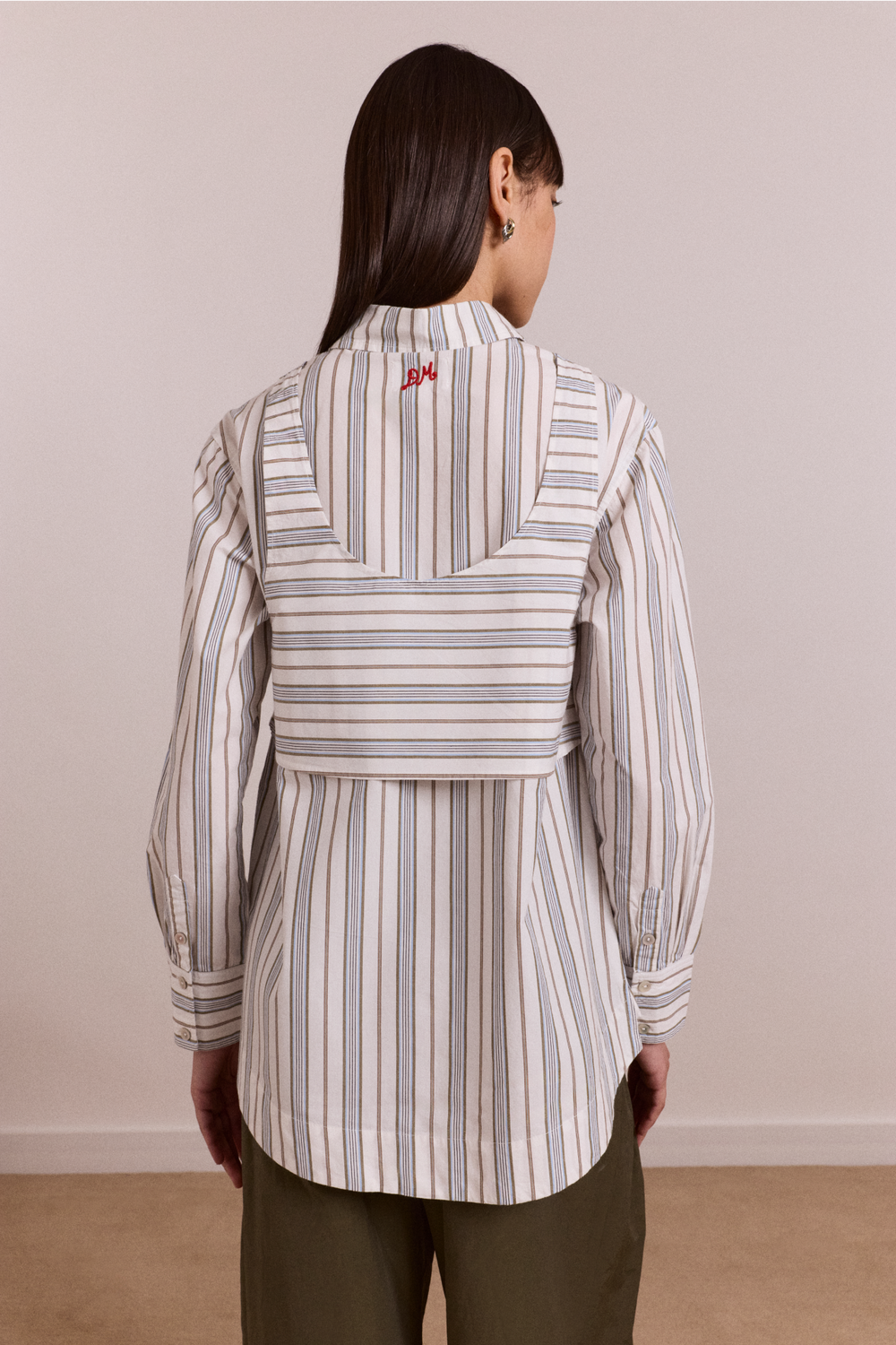 valeria double layer shirt - caraway stripe