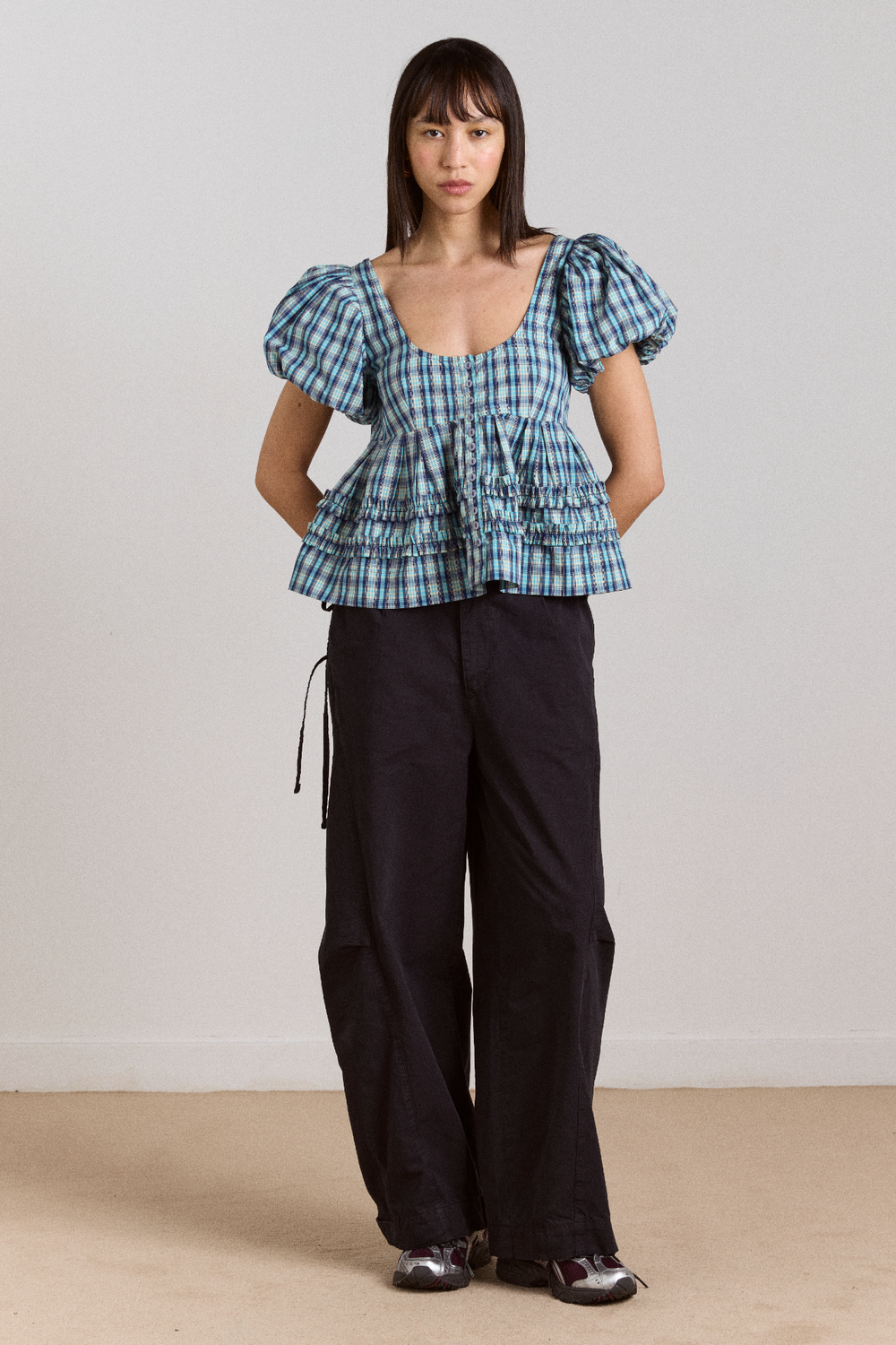 summer joy blouse- tomboy check