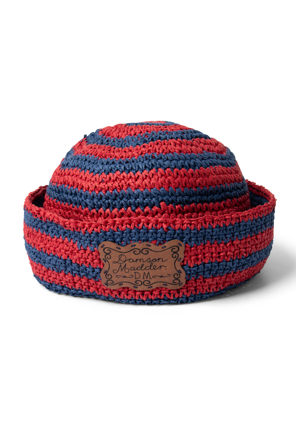 Raffia Sailor Hat - Red & Navy Stripe – Damson Madder