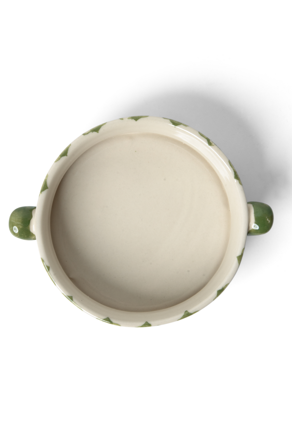 hand painted snack bowl- green check