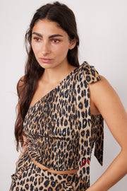 zadie asym top - leopard