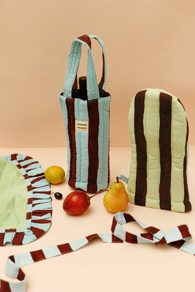 single oven glove - mixed stripe