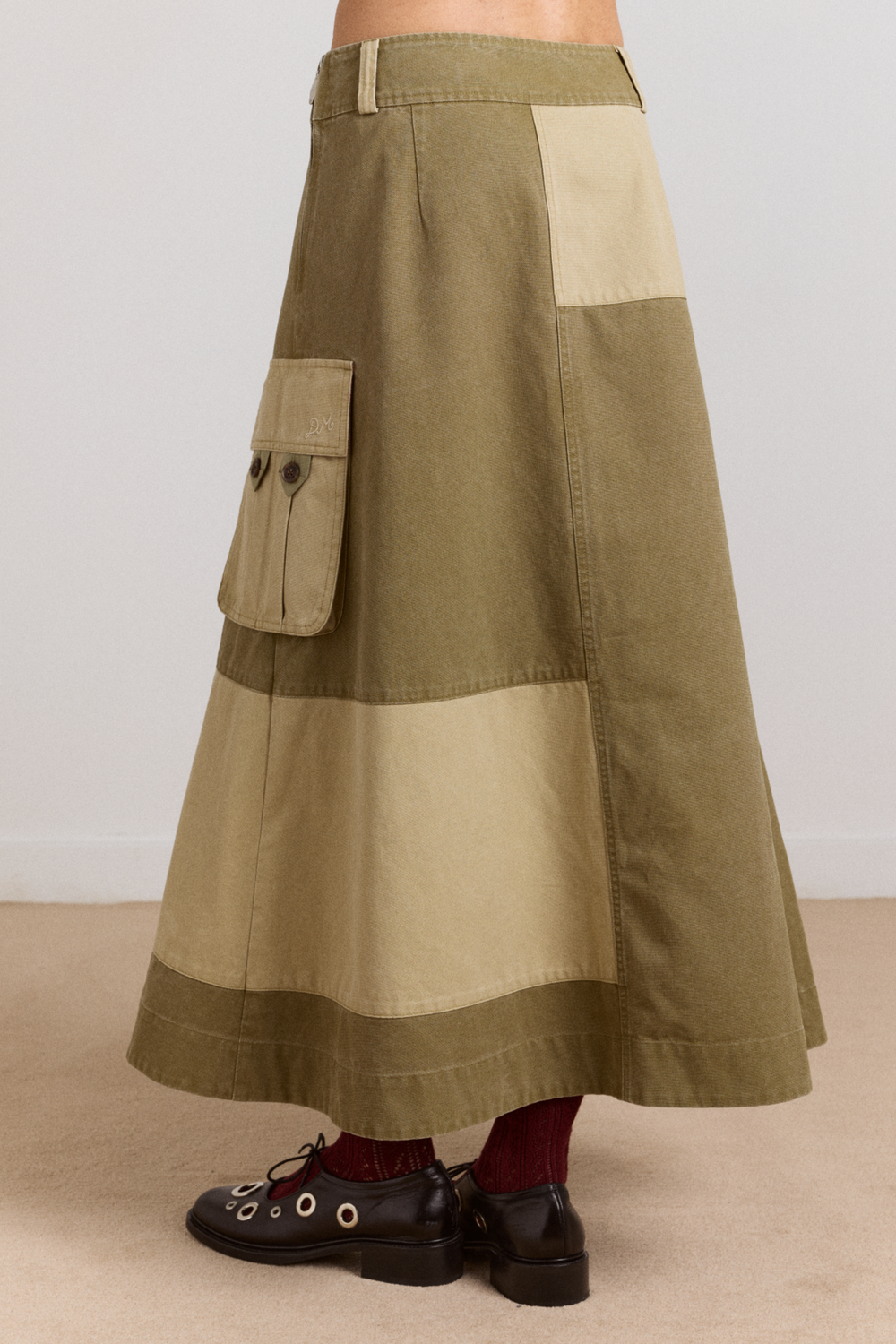 marcelle barn midi skirt - olive