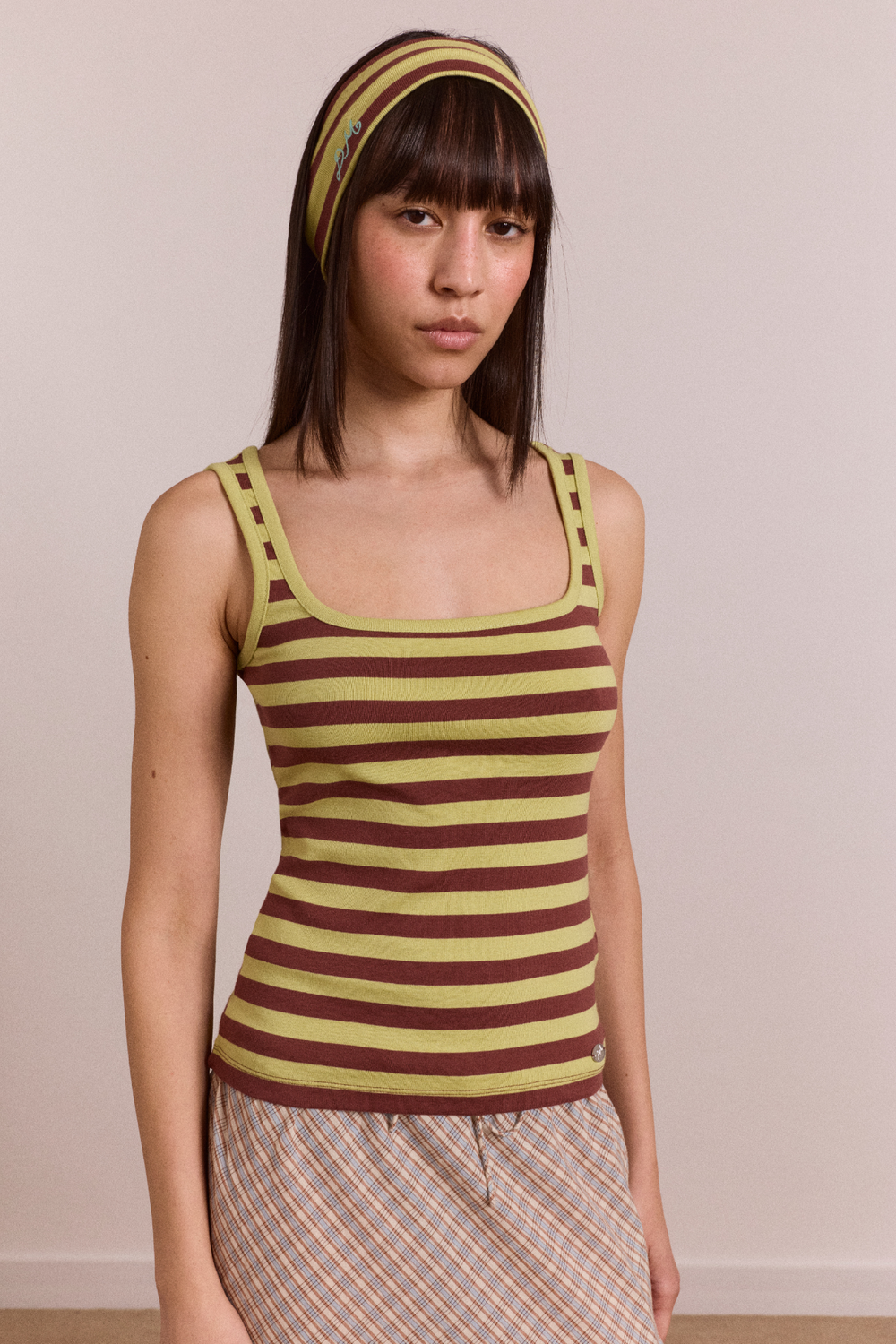 stretch headband - green stripe