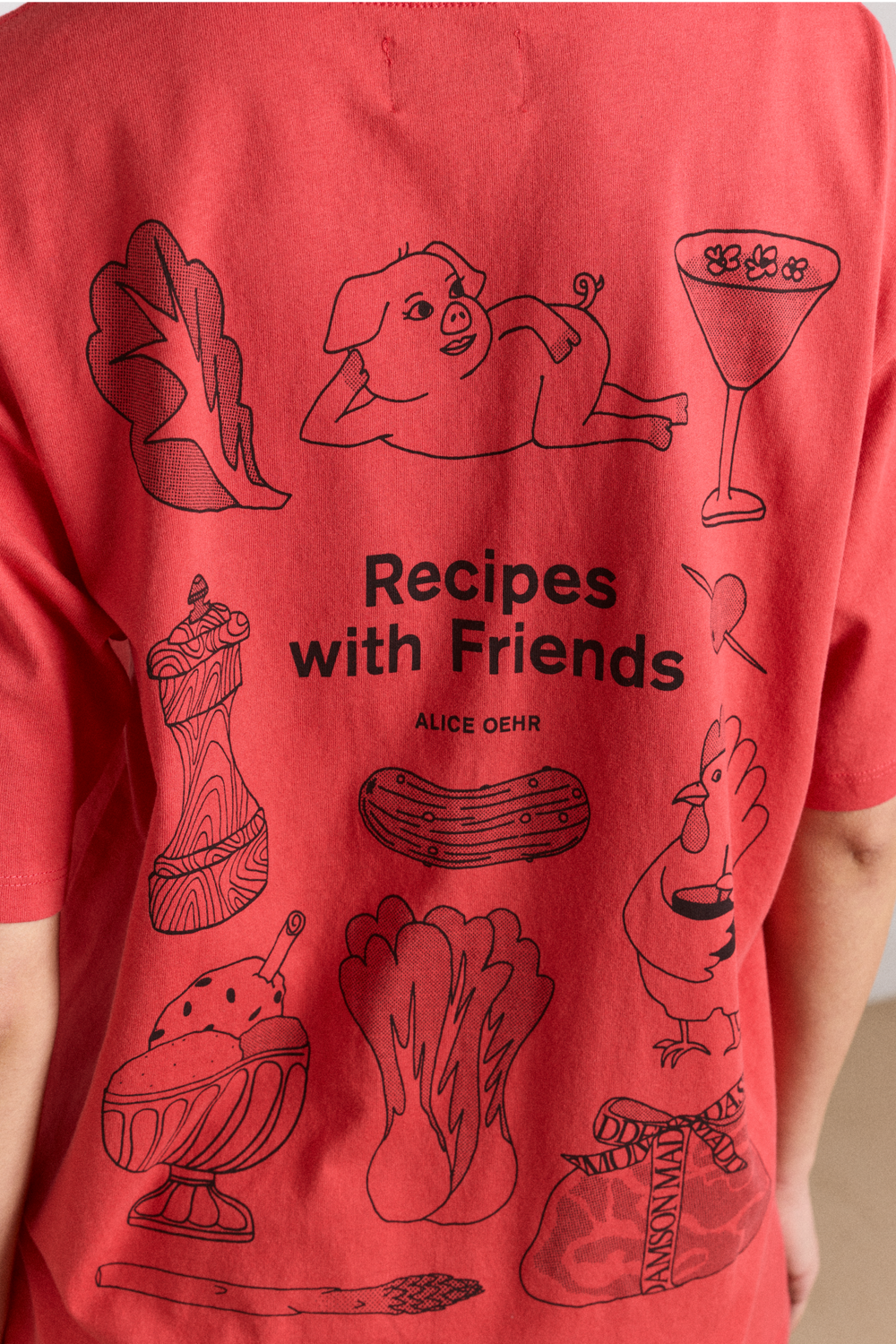 recipe with friends graphic tee - red