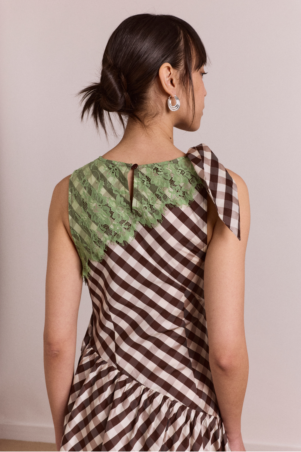 gisele midi dress - choc check