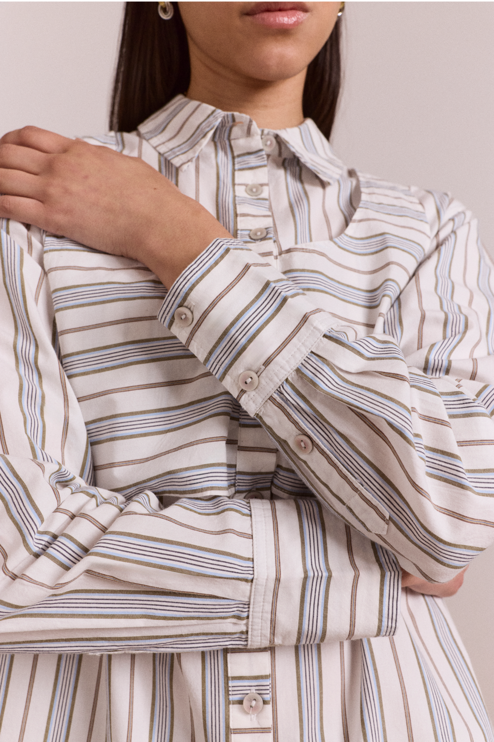 valeria double layer shirt - caraway stripe