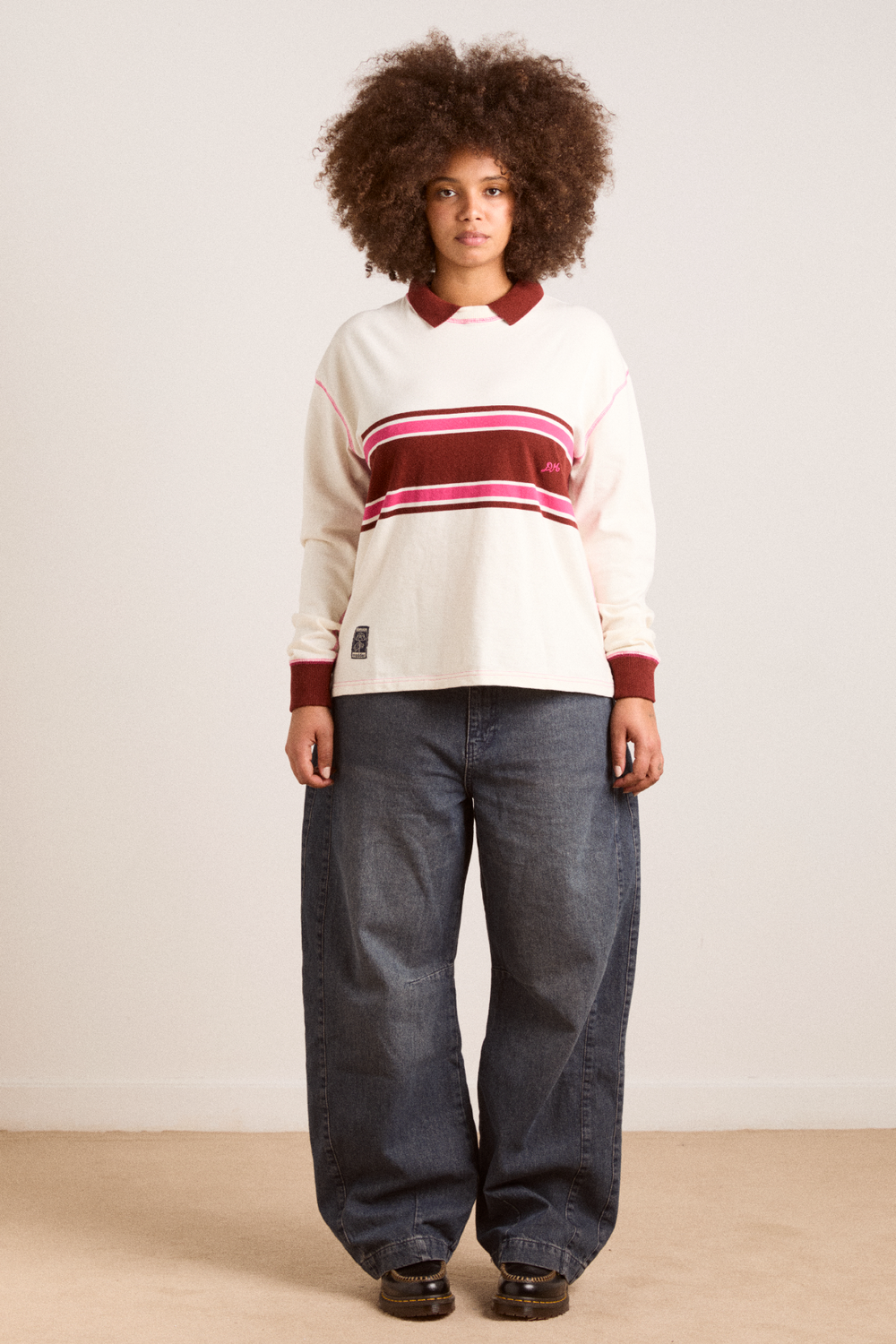 olina placement stripe rugby - ecru