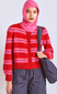 cece stripe cardigan - red & pink stripe