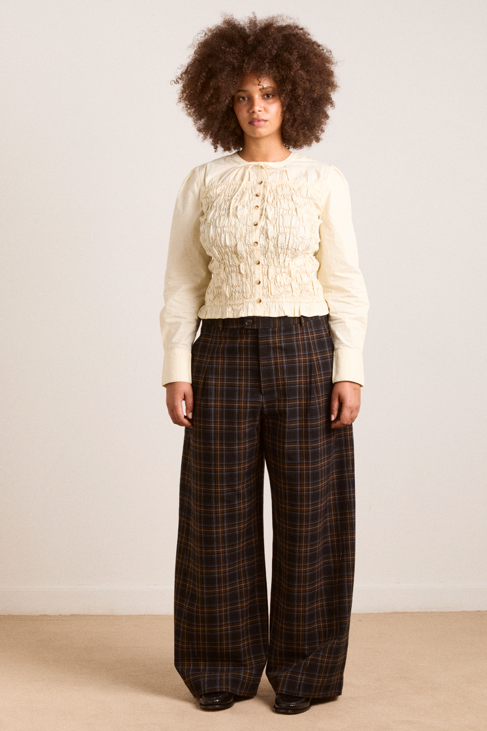 elliana smocked cardi - butter