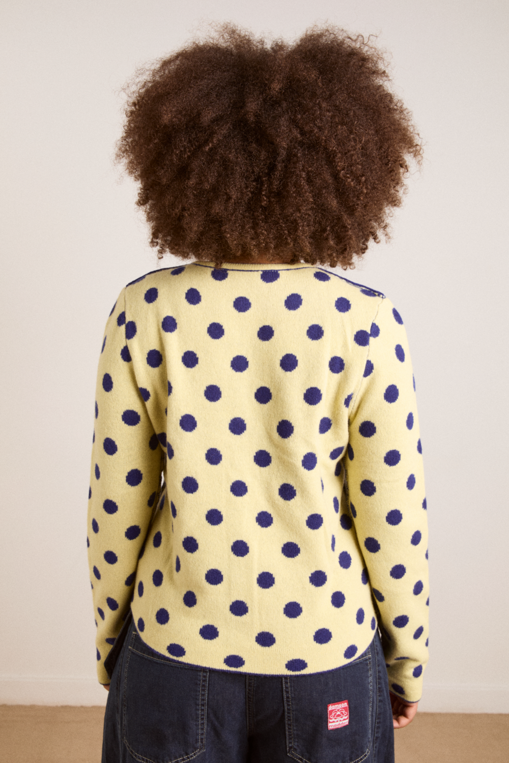 tabitha reversible merino wool cardigan -navy/butter