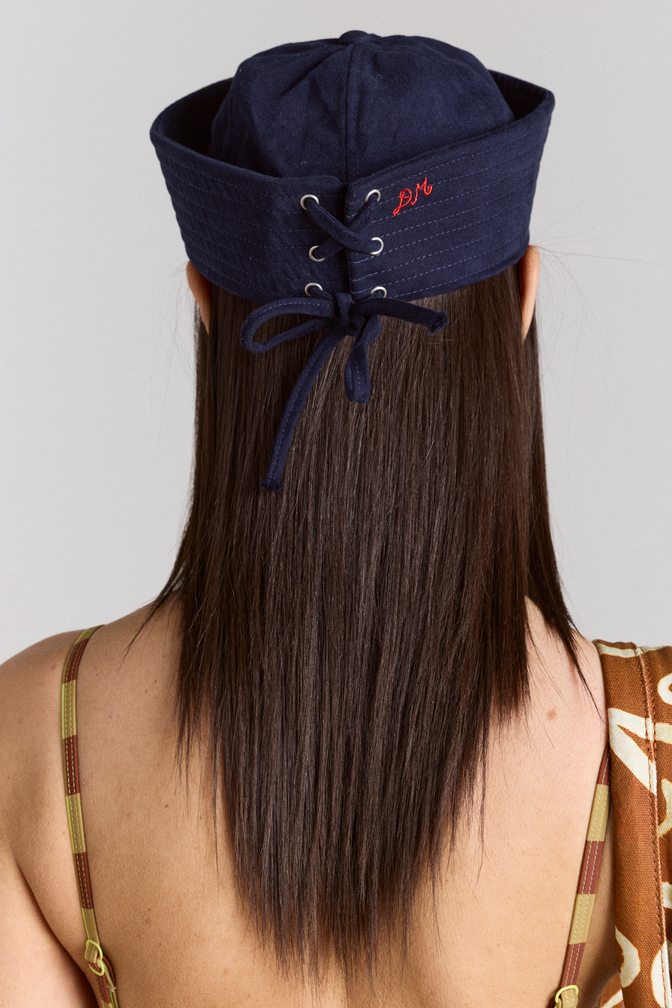 Cotton Sailor Hat - Navy