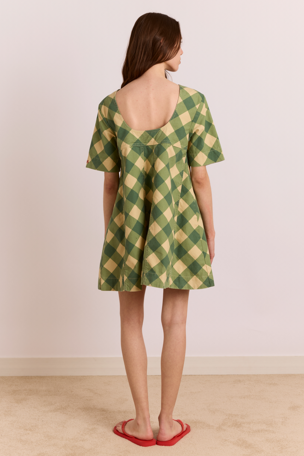 Reversible Bridget Mini Dress - Gingham Damson Madder Reversible Bridget Mini Dress - Gingham Damson Madder