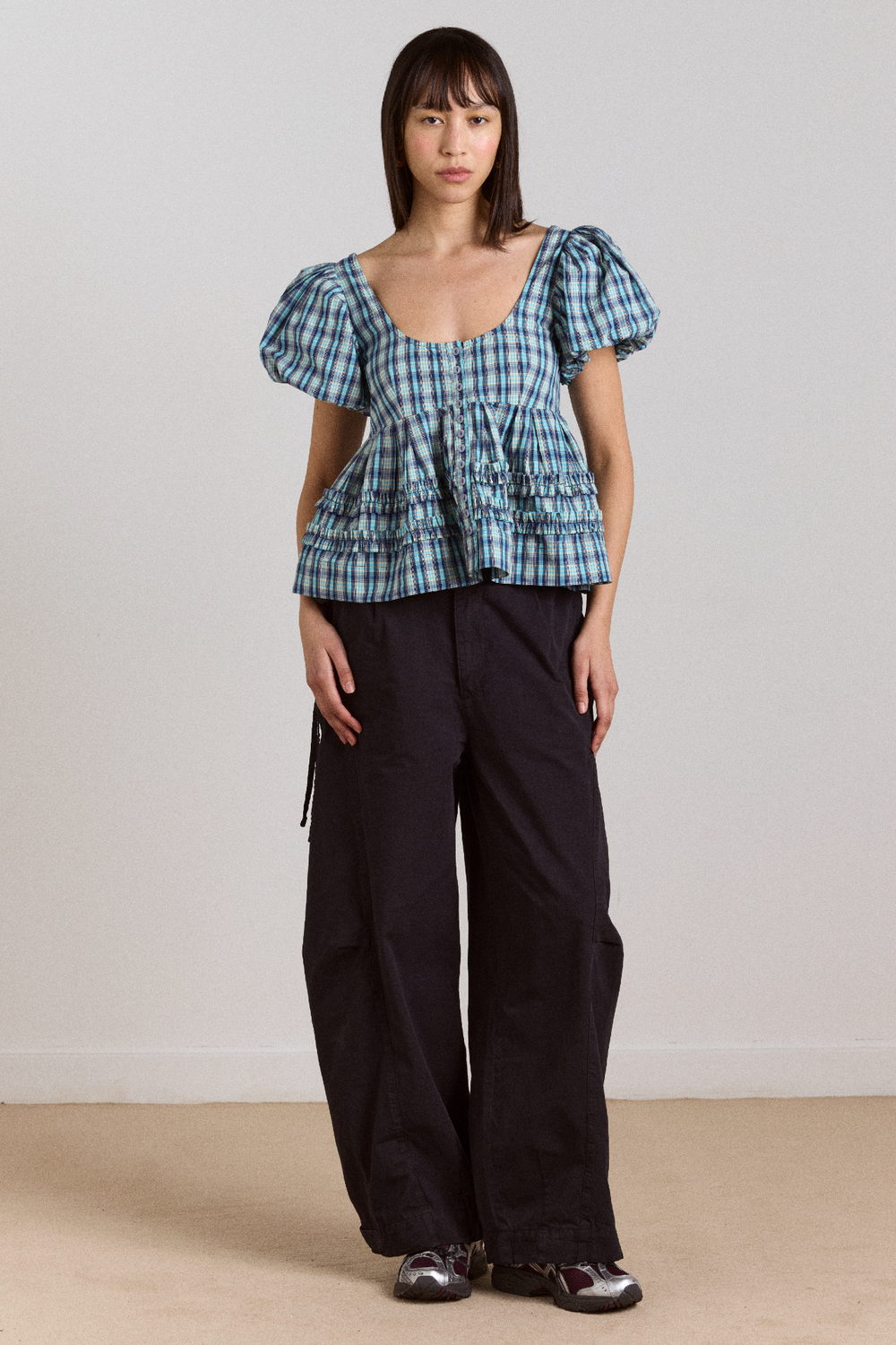 summer joy blouse- tomboy check