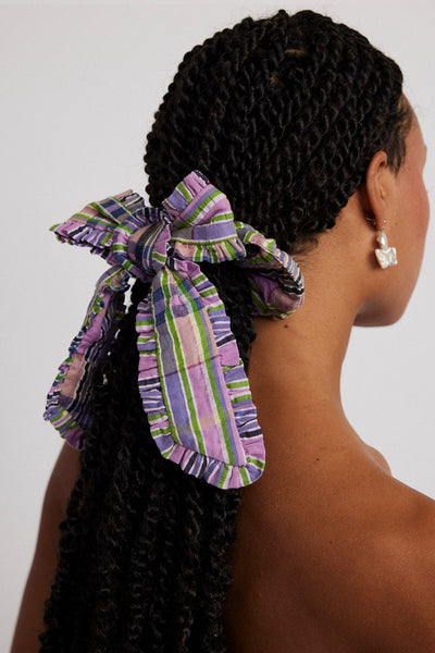 frill bow scrunchie in cindy check
