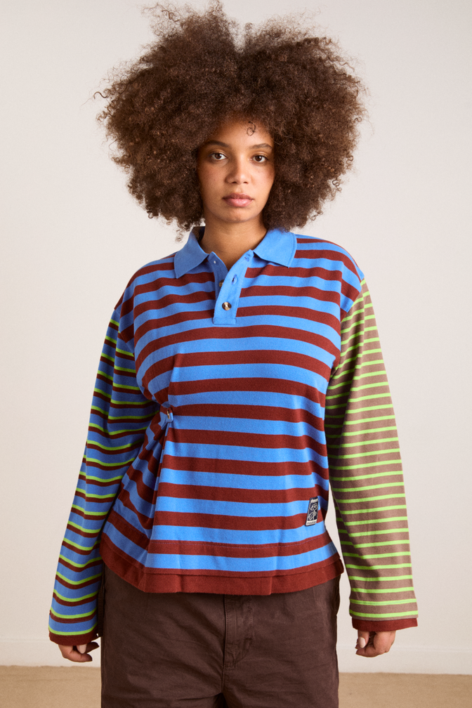 noah cinch layered rugby - blue pop stripe