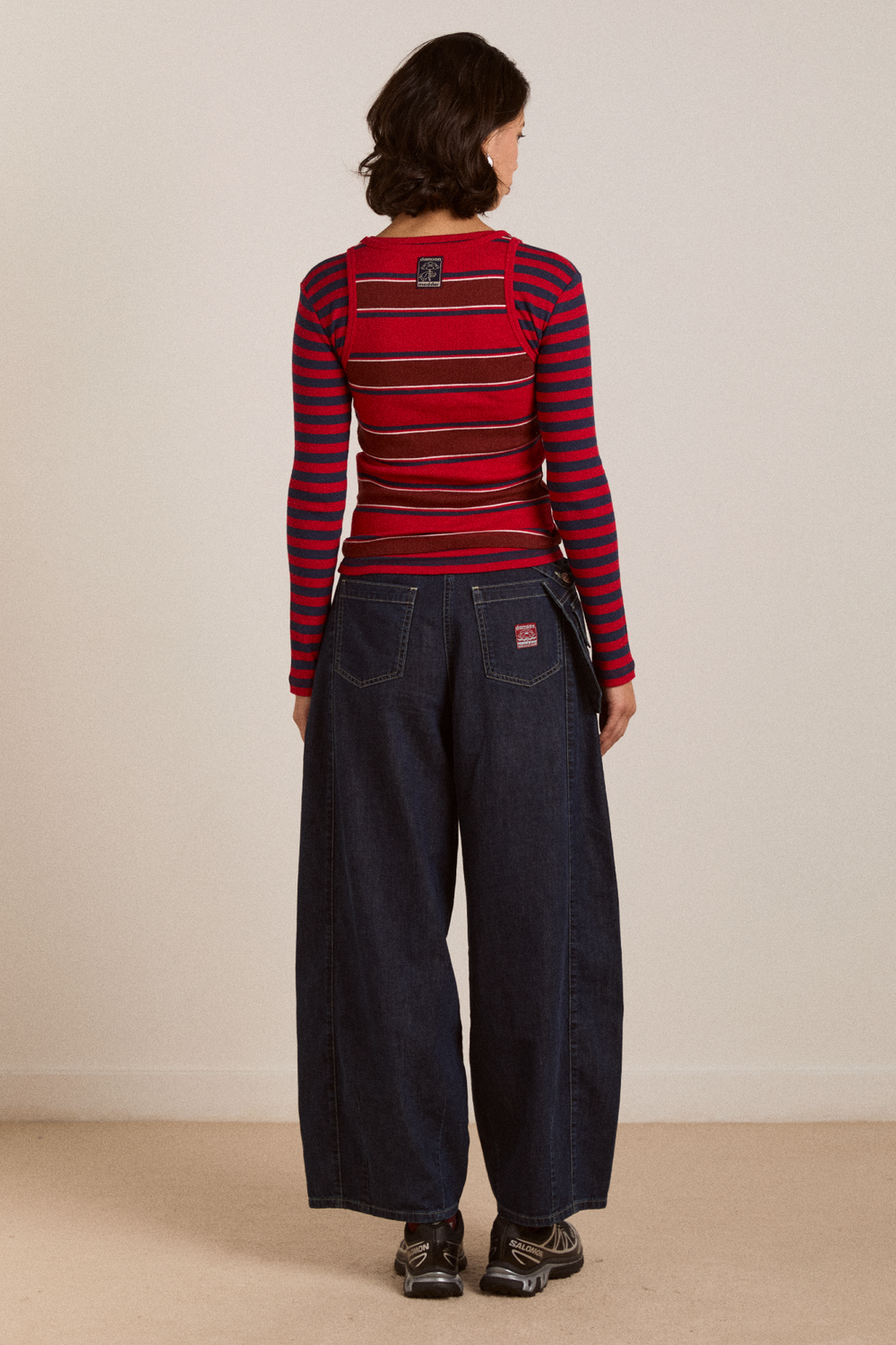 manon layered ls tee red stripe