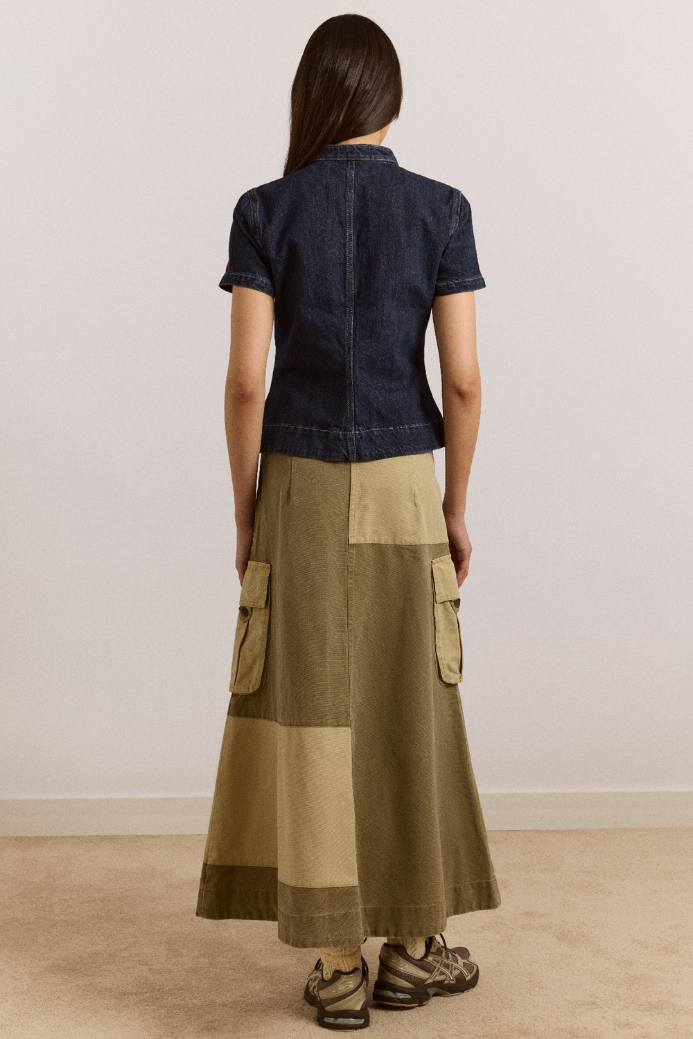 marcelle barn midi skirt - olive