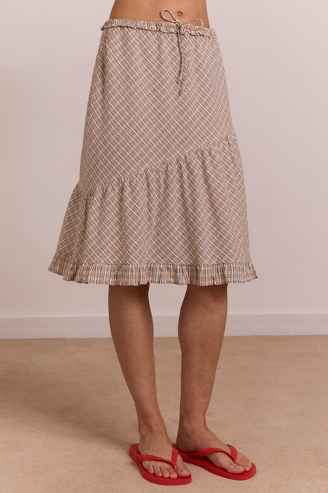Sigourney Skirt - Ginger Check – Damson Madder
