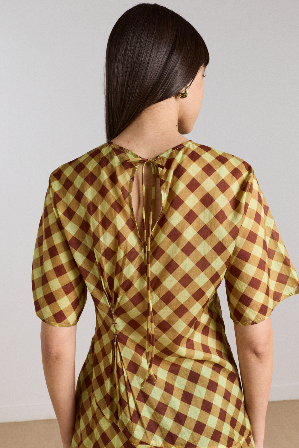 Damson Madder Harmony Midi Dress in Yellow,Rust Damson Madder Harmony Midi Dress in Yellow,Rust
