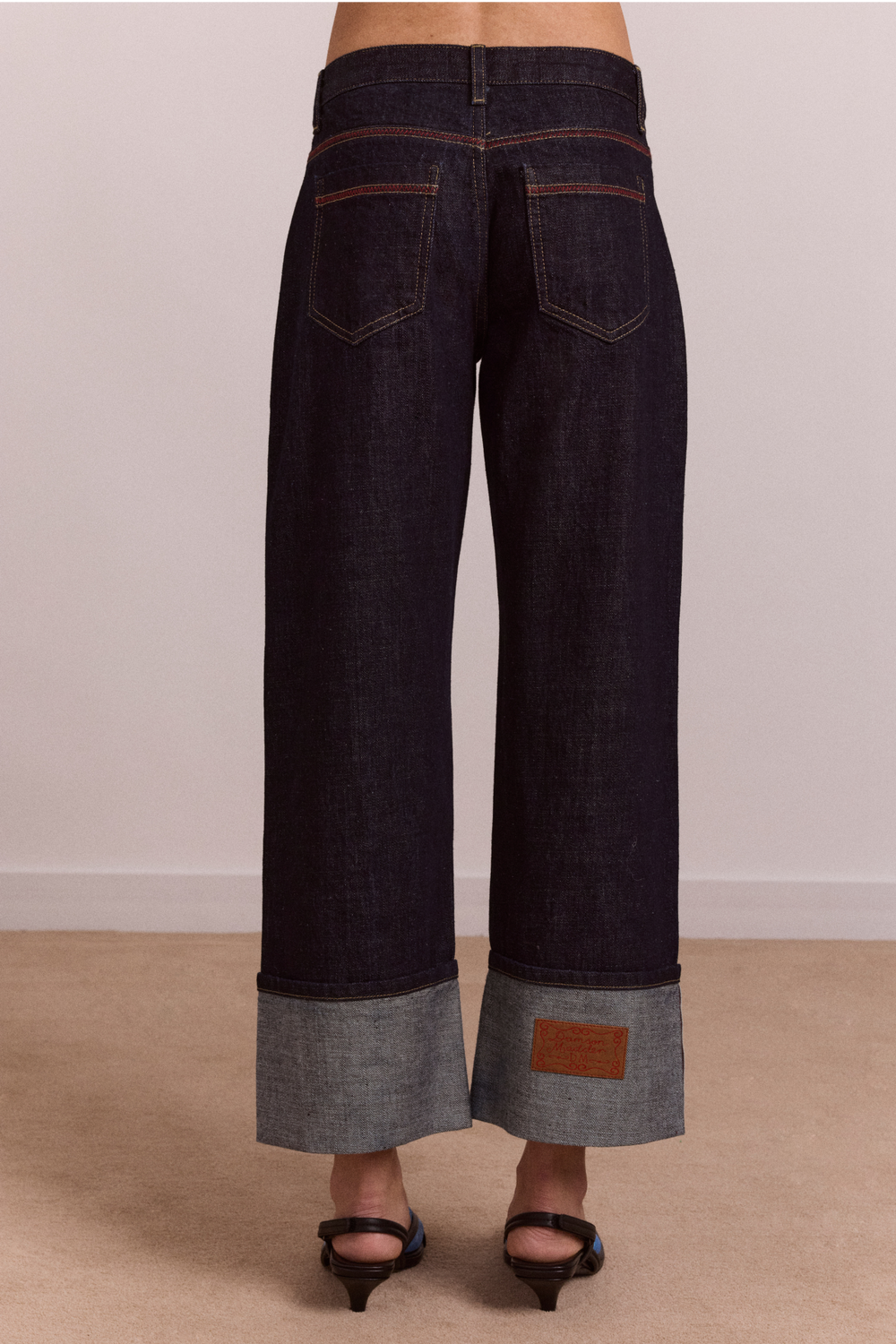 straight leg montana turn up jean -indigo selvedge