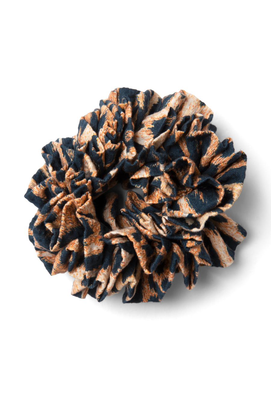 shirred garter scrunchie in leopard