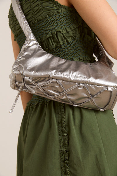 puffy saz bag - silver
