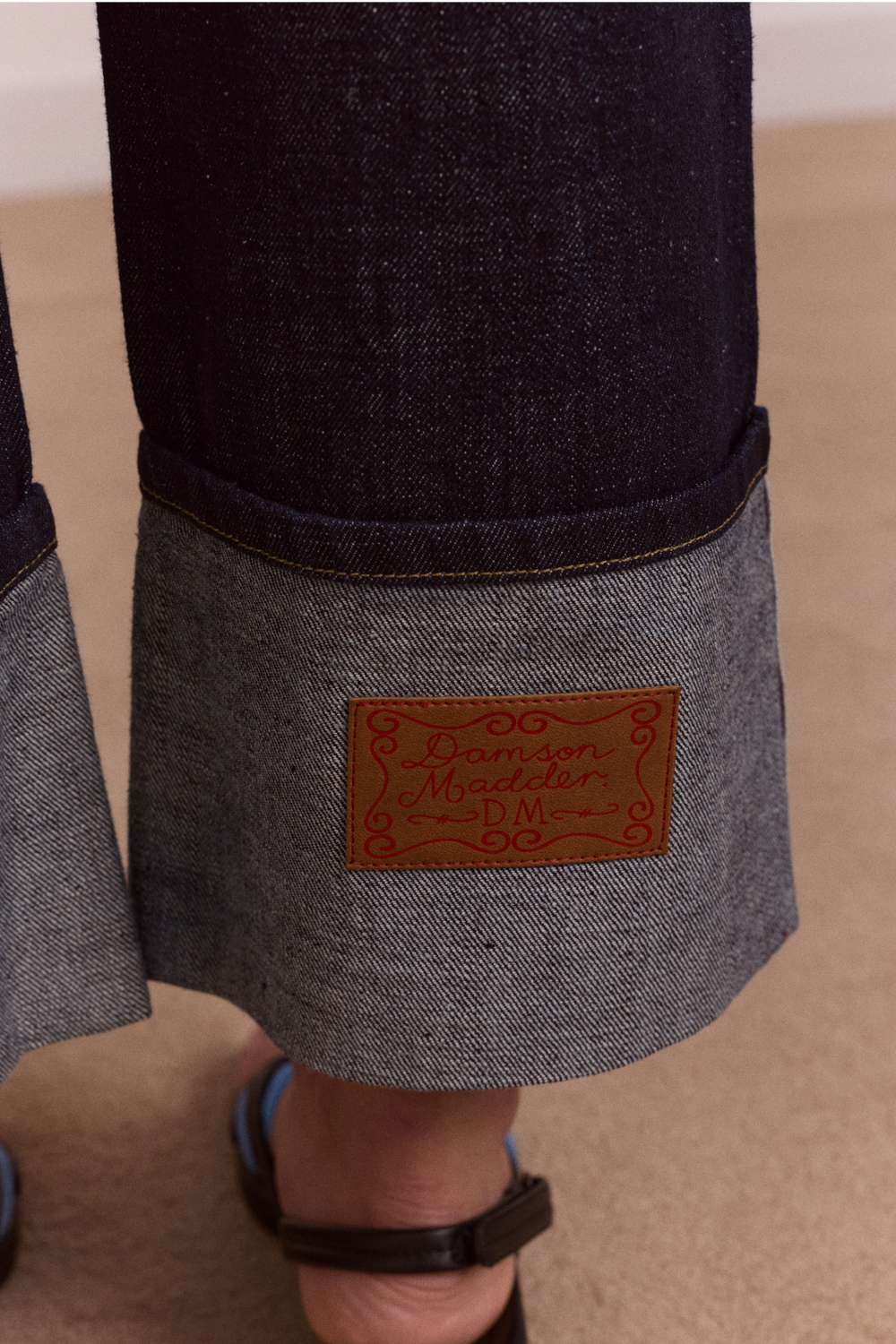 straight leg montana turn up jean -indigo selvedge