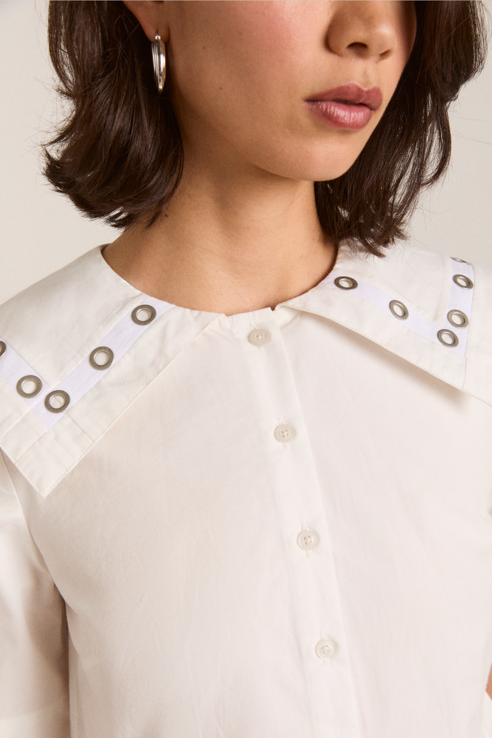 cyrus eyelet blouse - white