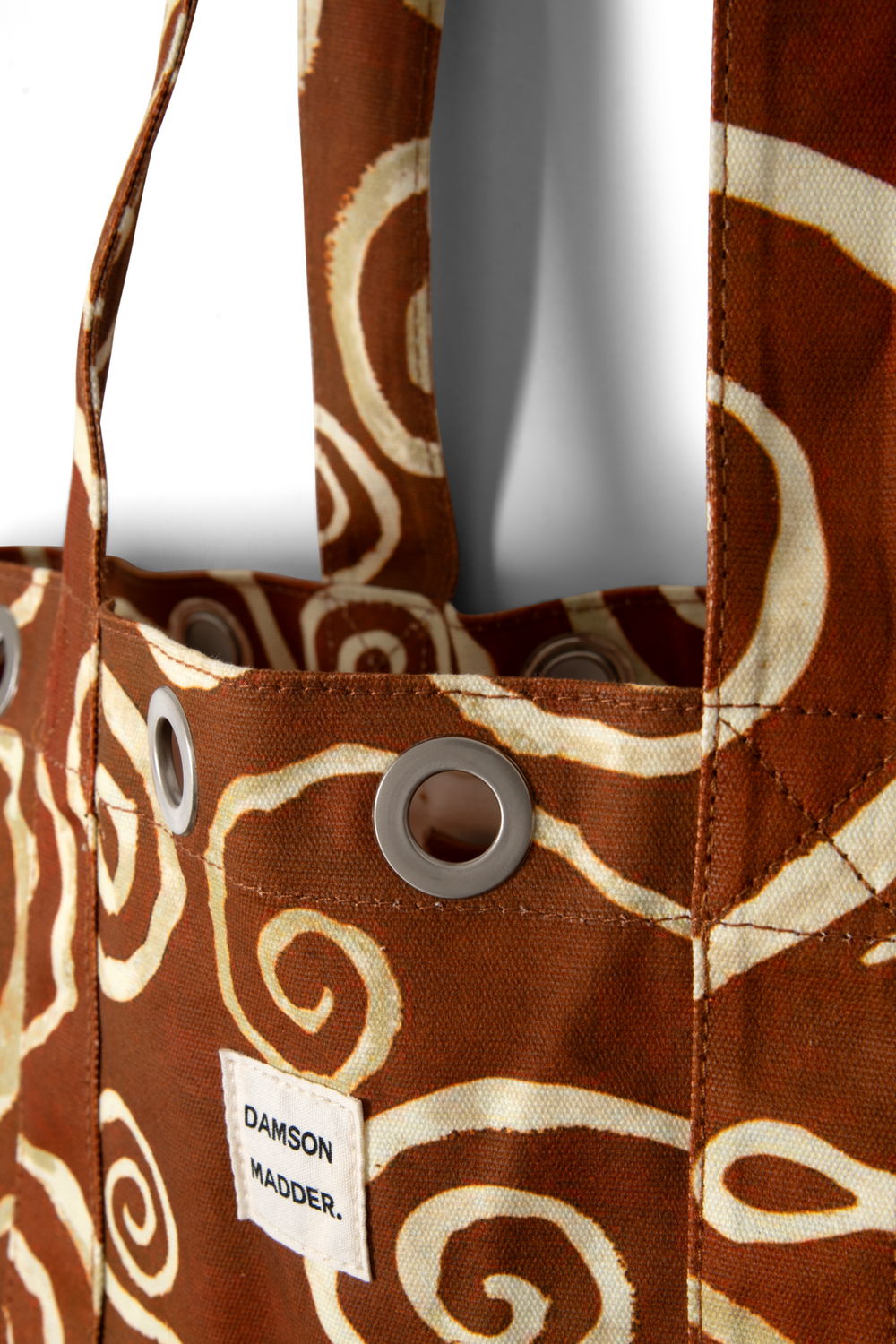 large canvas eyelet tote bag - swirl print