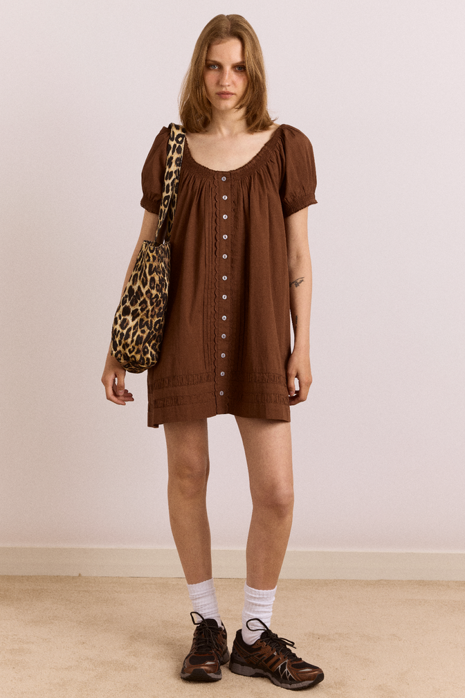 Noemie Mini Dress - Choc