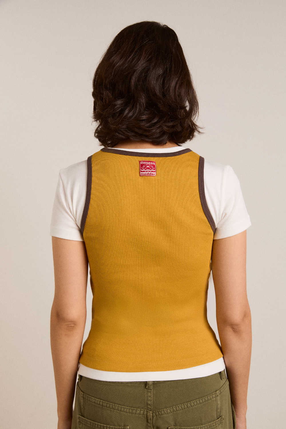 manon layered ss tee yellow/coffee bean