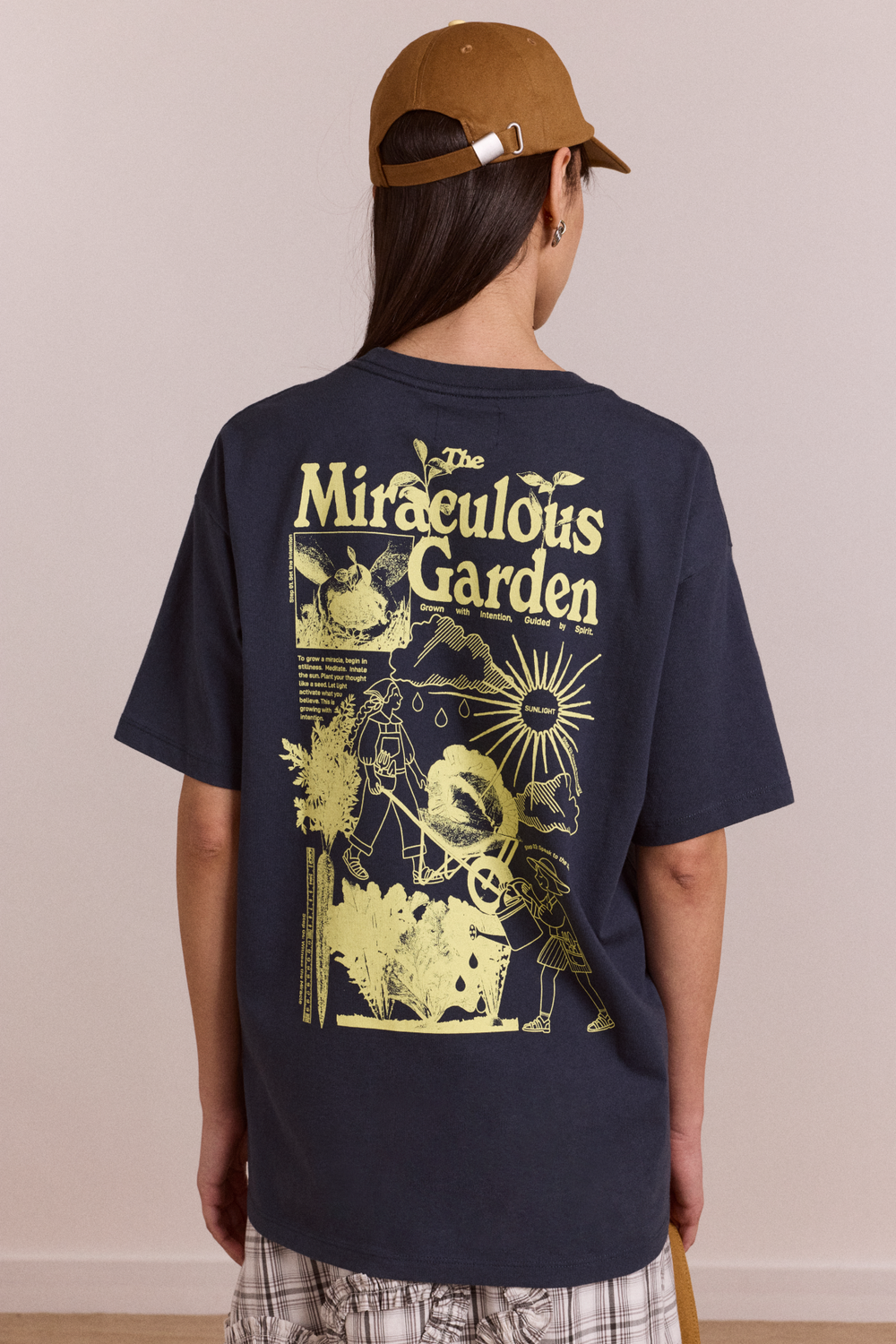 miraculous garden - navy t-shirt