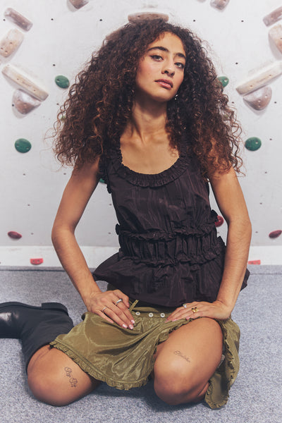 evelyn sheer skirt - olive