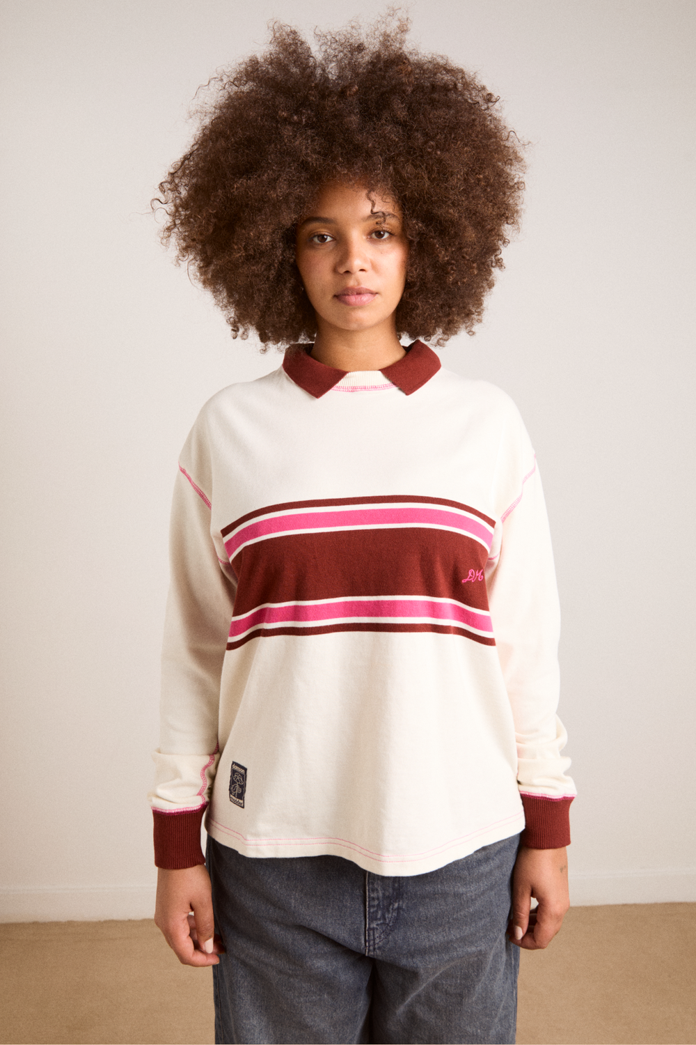 olina placement stripe rugby - ecru