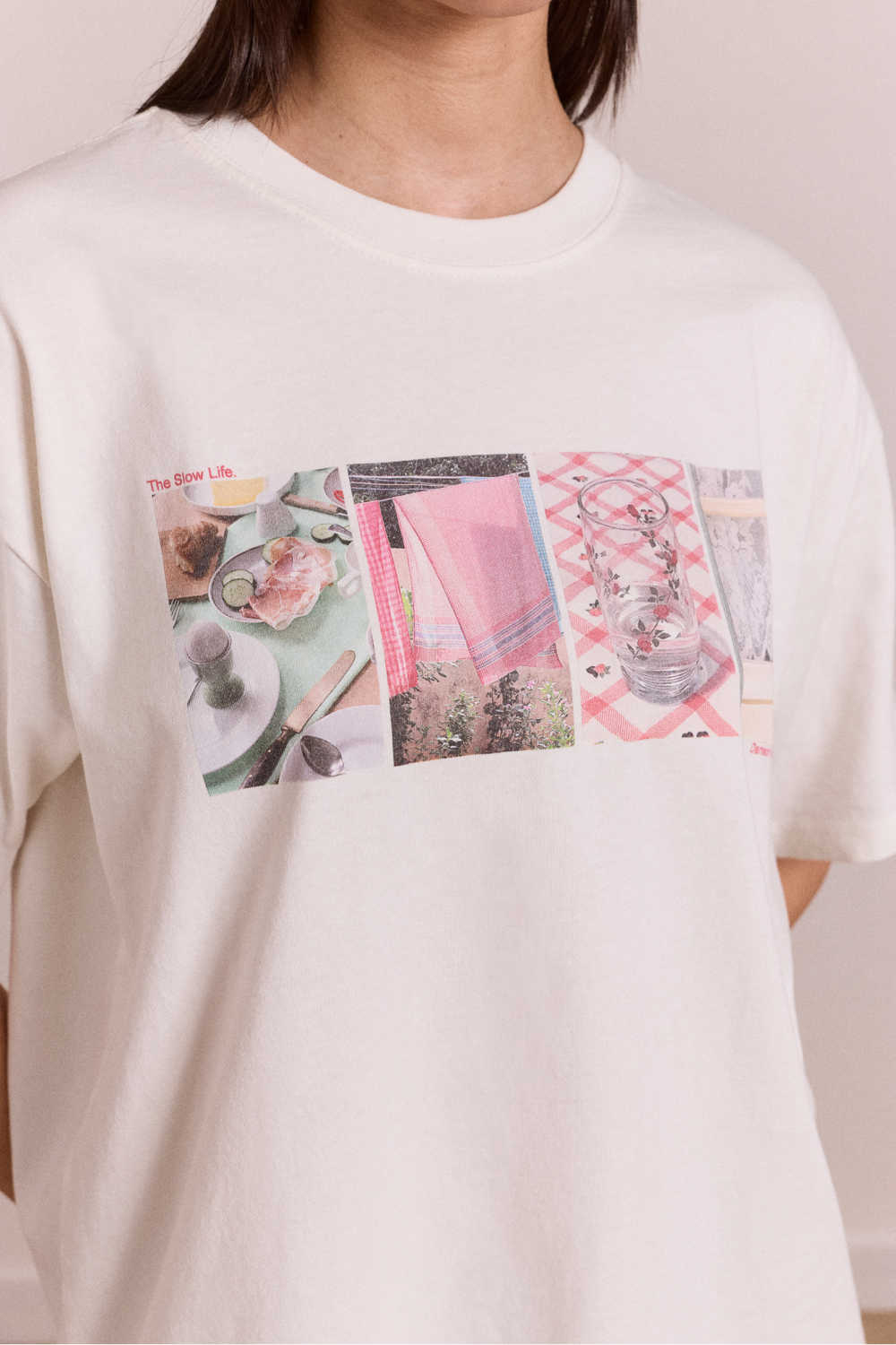 slow life crossword graphic tee - ecru