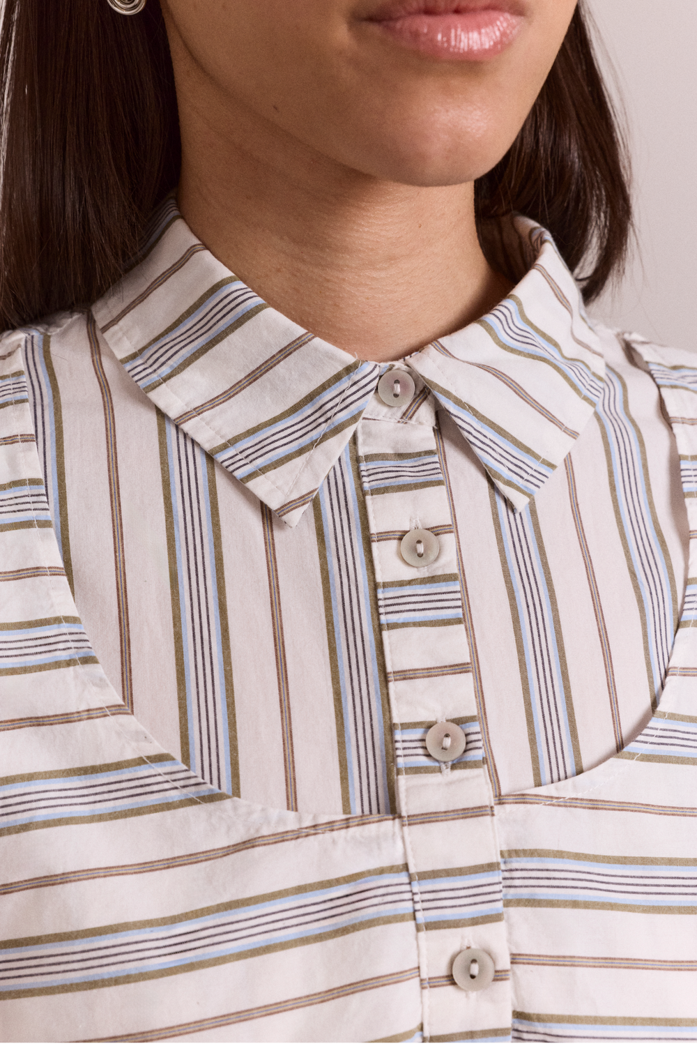 valeria double layer shirt - caraway stripe
