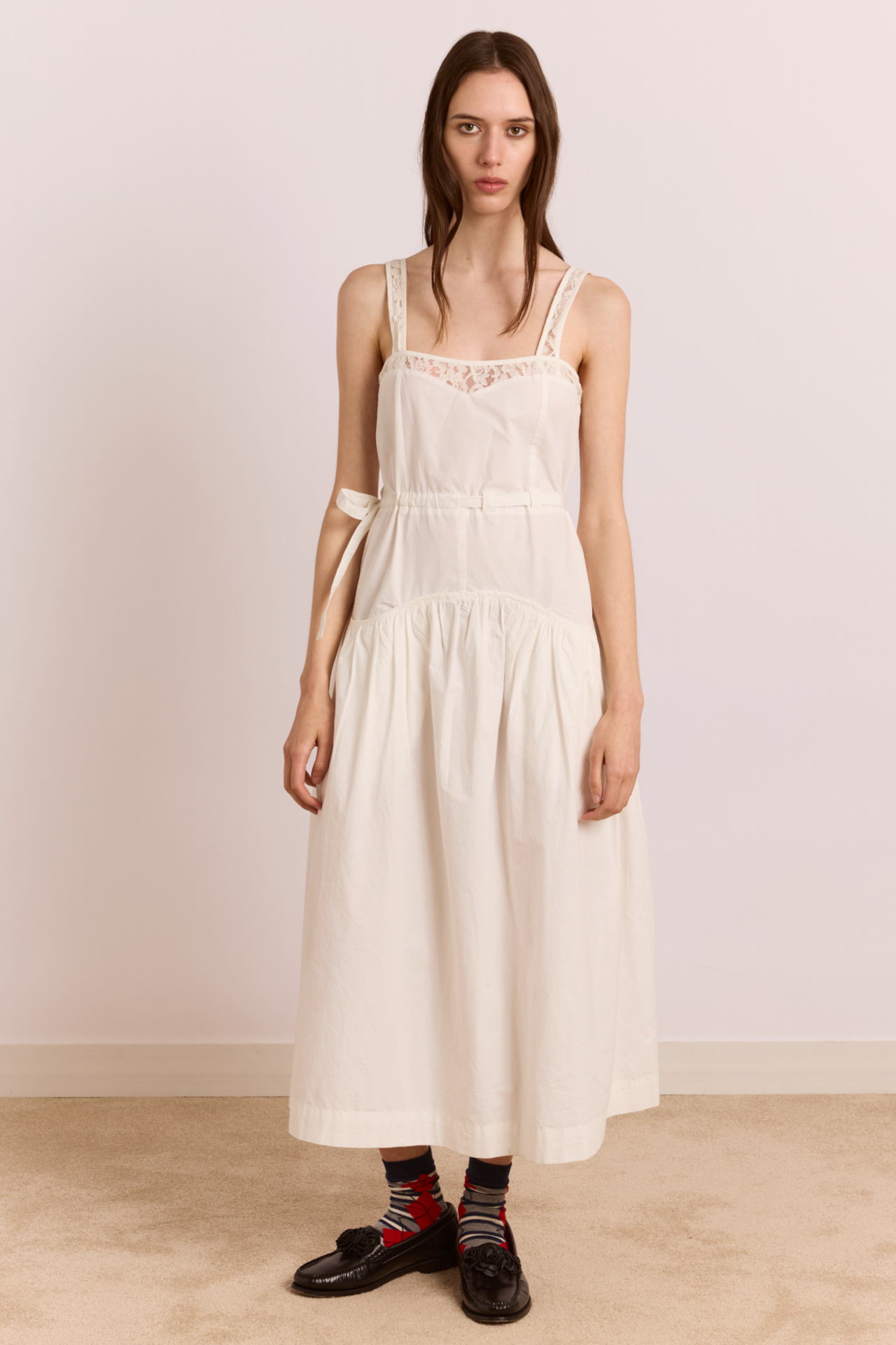 Campbell Midi Dress - White – Damson Madder