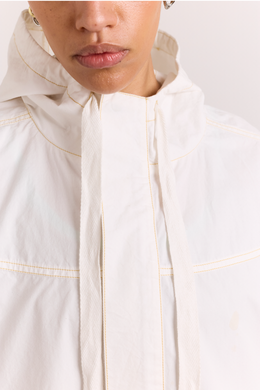 blake hooded jacket - ecru