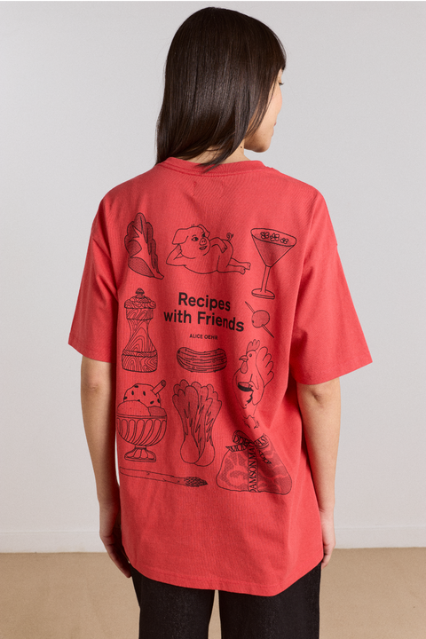 recipe with friends graphic tee - red – Damson Madder