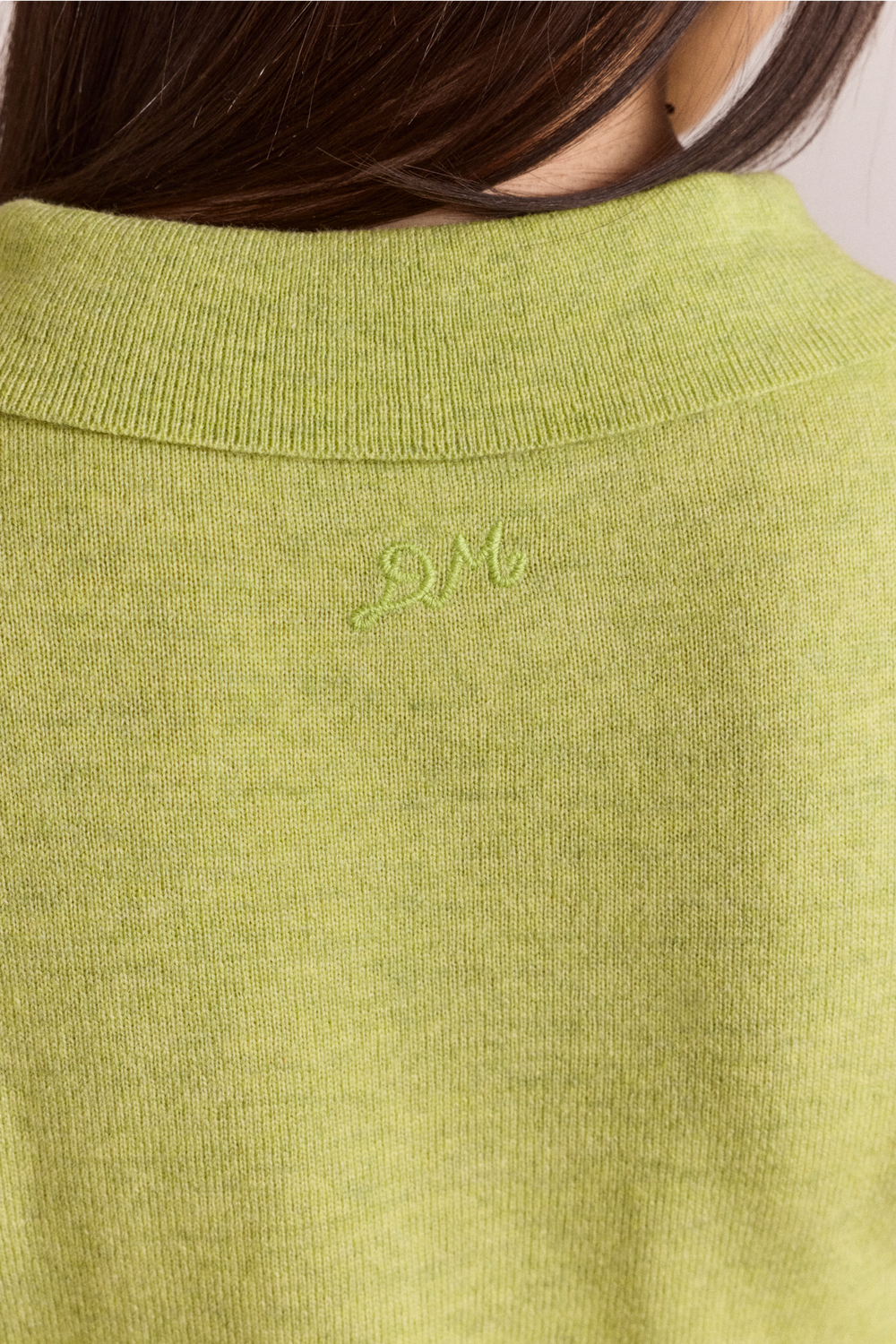 voula wool and cashmere blend cardigan - lime
