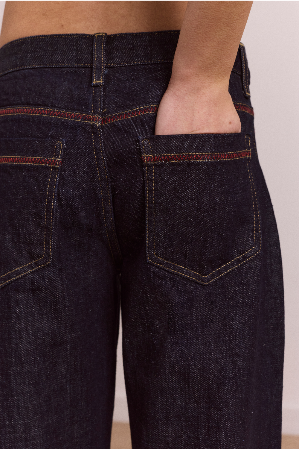 straight leg montana turn up jean -indigo selvedge